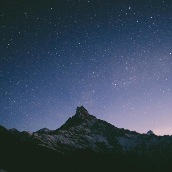 scenic view of mountain during evening