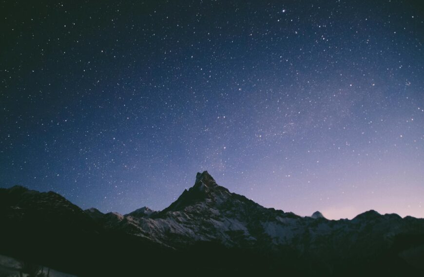 scenic view of mountain during evening